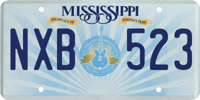MS license plate NXB523