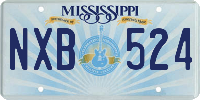 MS license plate NXB524