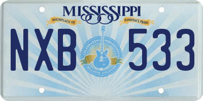 MS license plate NXB533
