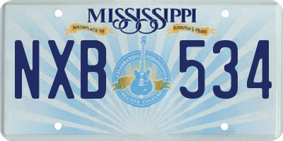 MS license plate NXB534