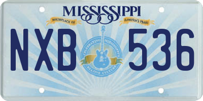 MS license plate NXB536