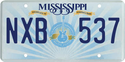 MS license plate NXB537