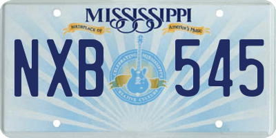 MS license plate NXB545