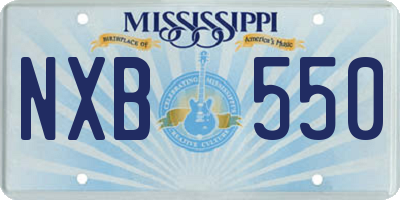 MS license plate NXB550