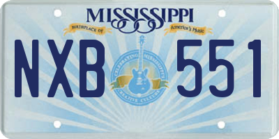 MS license plate NXB551