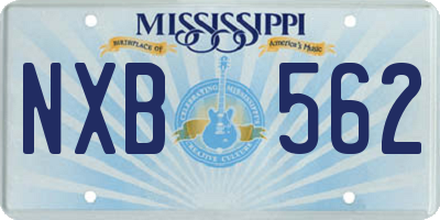 MS license plate NXB562