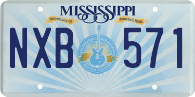 MS license plate NXB571