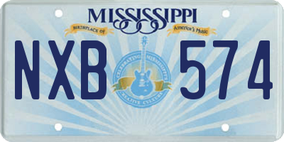MS license plate NXB574