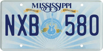 MS license plate NXB580