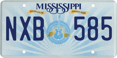 MS license plate NXB585
