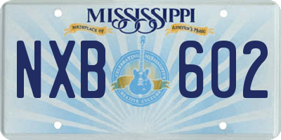 MS license plate NXB602