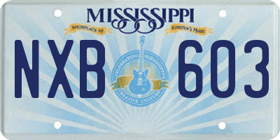 MS license plate NXB603