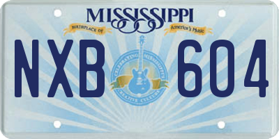 MS license plate NXB604