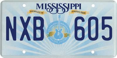 MS license plate NXB605