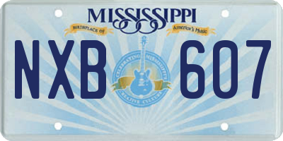 MS license plate NXB607