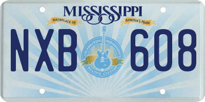 MS license plate NXB608