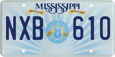 MS license plate NXB610