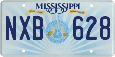 MS license plate NXB628