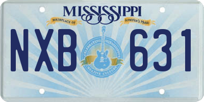 MS license plate NXB631