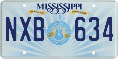 MS license plate NXB634