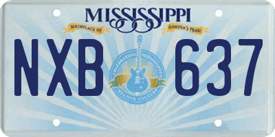 MS license plate NXB637