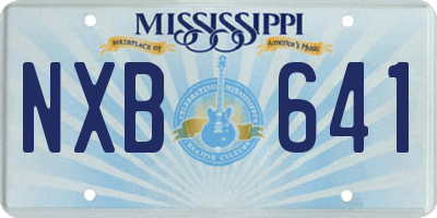 MS license plate NXB641