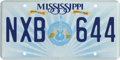 MS license plate NXB644