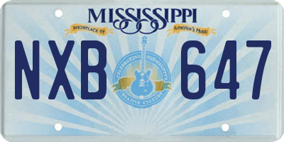 MS license plate NXB647