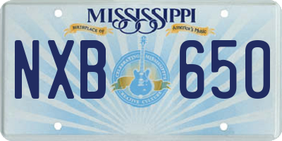 MS license plate NXB650