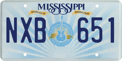 MS license plate NXB651