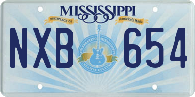 MS license plate NXB654