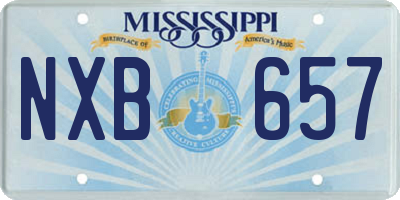 MS license plate NXB657