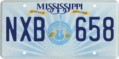 MS license plate NXB658