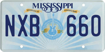 MS license plate NXB660