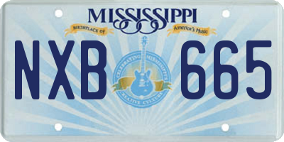MS license plate NXB665