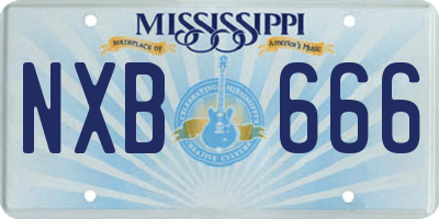 MS license plate NXB666