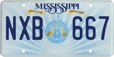MS license plate NXB667