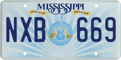 MS license plate NXB669