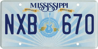 MS license plate NXB670