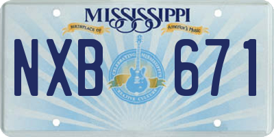 MS license plate NXB671