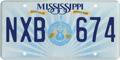 MS license plate NXB674