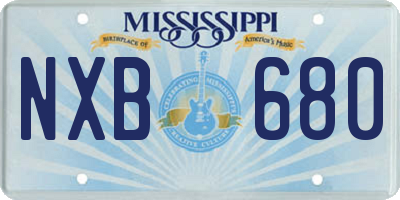 MS license plate NXB680