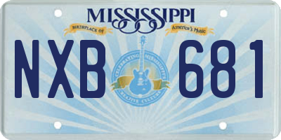 MS license plate NXB681