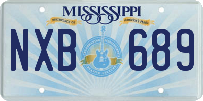 MS license plate NXB689
