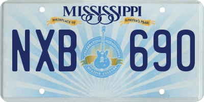 MS license plate NXB690
