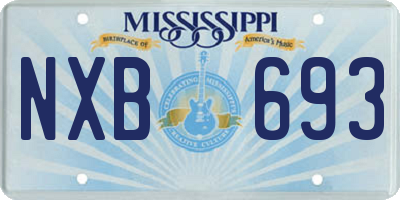 MS license plate NXB693