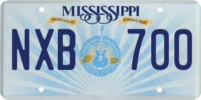 MS license plate NXB700
