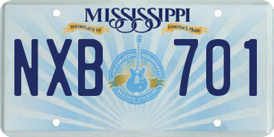 MS license plate NXB701
