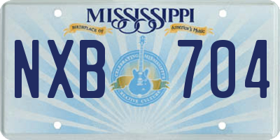 MS license plate NXB704