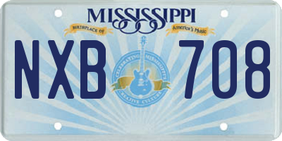 MS license plate NXB708
